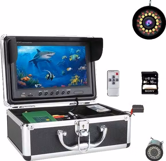Telecamera subacquea per pesci, risoluzione 1080P, sistema di illuminazione a LED, 1080P 30M con DVR