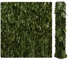 Siepe Ornamentale Artificiale con Foglie di Edera Verde T-REX, 20 m