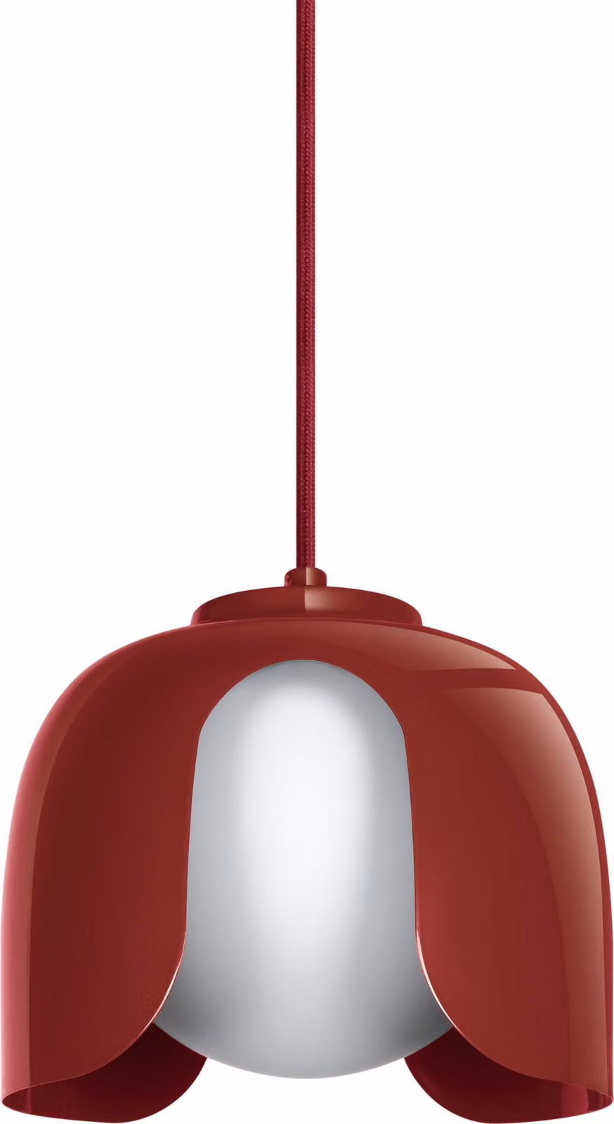 OSRAM Decor Corolle, lampada a sospensione, vetro metallico rosso, attacco E27, cavo tessile, 200 mm, stile retrò