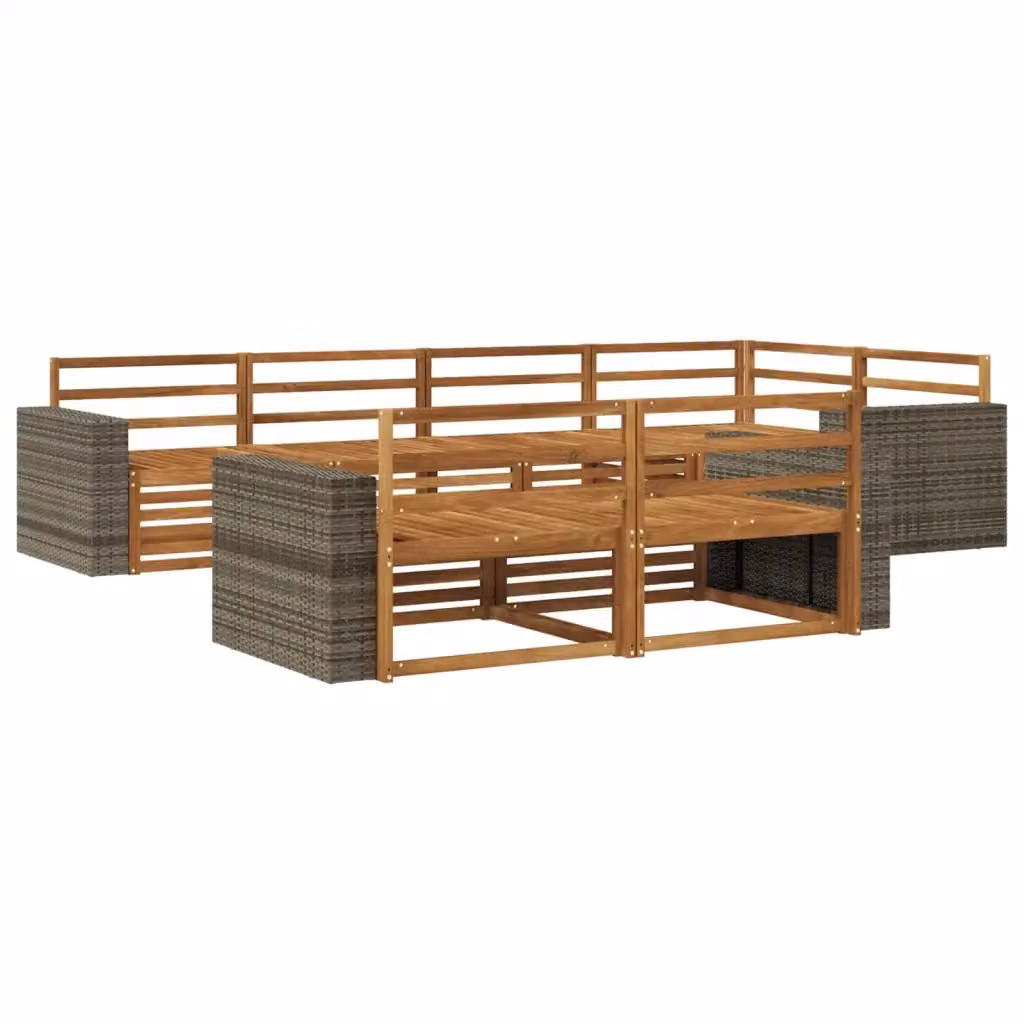 Set di 7 divani da esterno moderni vidaXL in legno di acacia colore marrone – 2