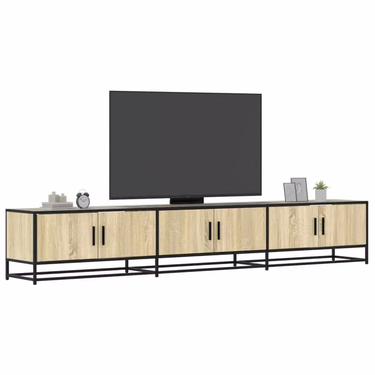 Mobile per TV con ruote vidaXL in stile industrial, colore marrone, L: 240 cm, P: 35 cm, H: 41 cm