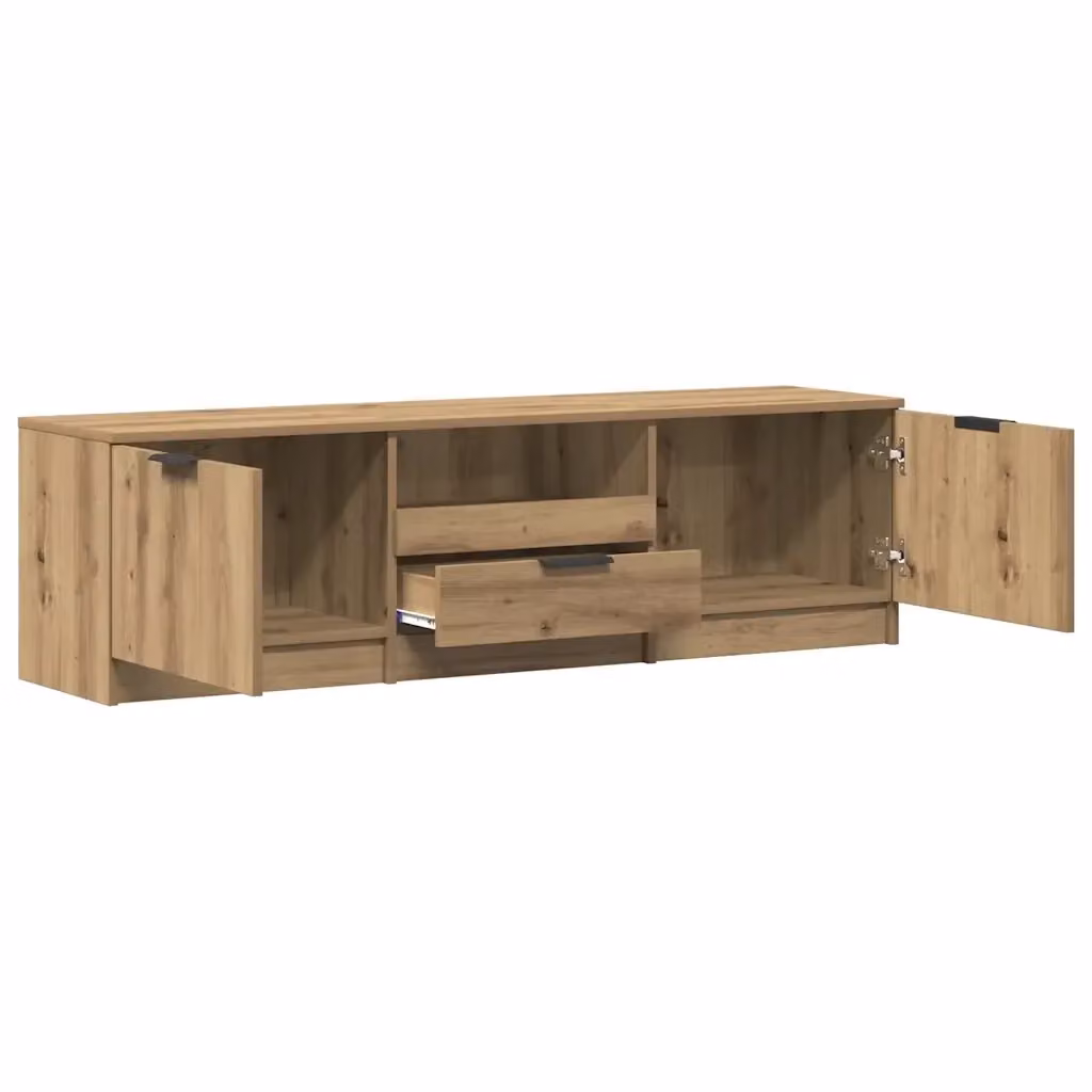 Mobile porta TV moderno HELLOSHOP26 in rovere color marrone con vano contenitore, L/P/H: 140 x 35 x 40 cm – 2