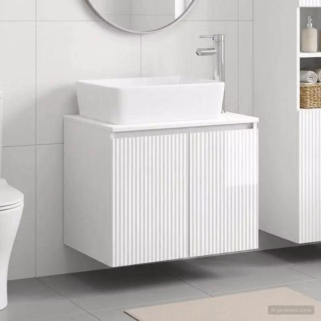 Set di mobili per il bagno Bianco Lucido Legno ingegnerizzato 3404334