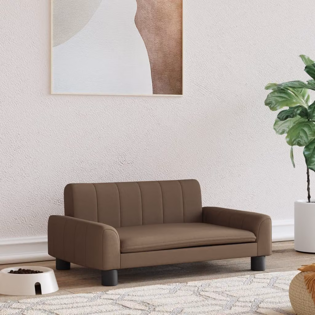 The Living Store Letto per cani marrone 70x45x30 cm in tessuto
