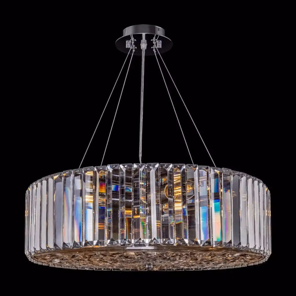 Plafoniera Modern GIORDANOSHOP in Metallo Cromo e Cristallo Trasparente con Altezza Regolabile – 2