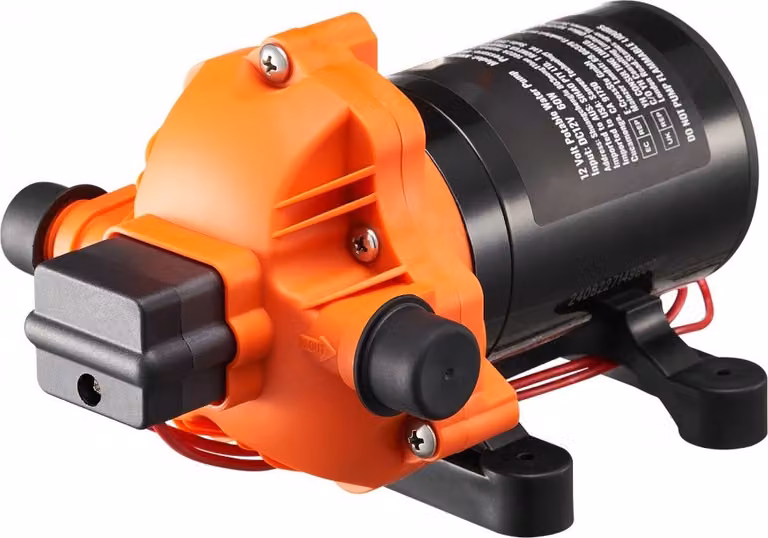 pompa a membrana a 12V 1,8GPM 6,81L/min - Pompa dell'acqua a 3 camere con pressostato - 60W - Dati ad alte prestazioni per il giardino e l'agricoltura