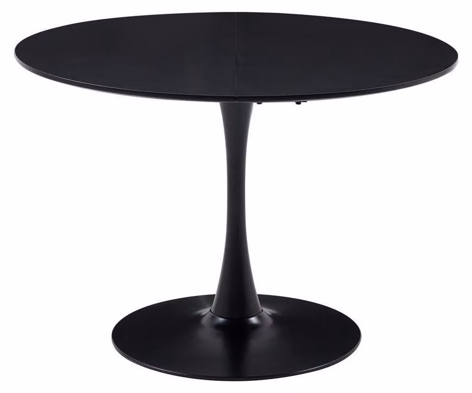 Tavolo rotondo da pranzo, dimensioni 110x75 cm, colore nero, moderno tavolo da cucina/sala da pranzo/ufficio