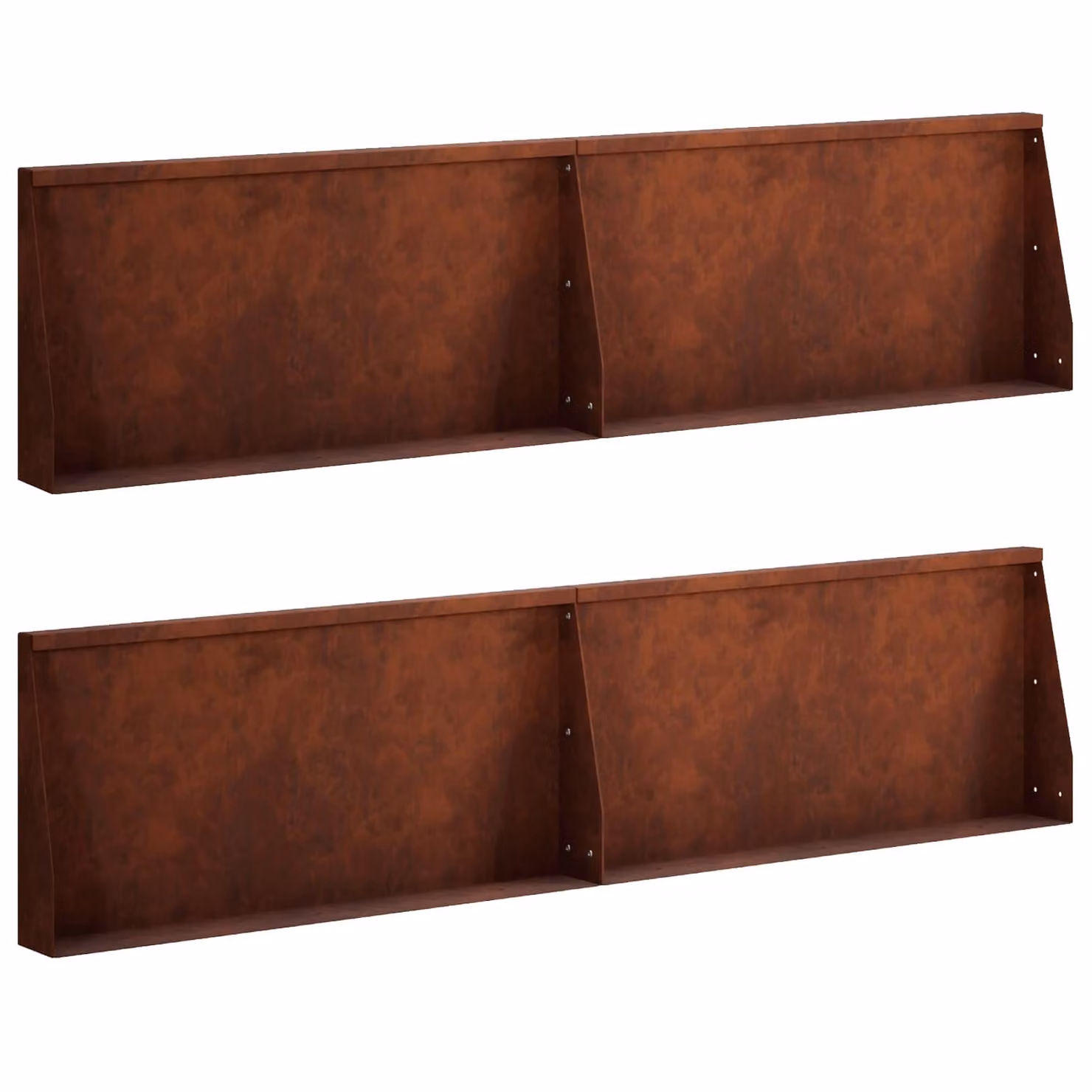 Set di 4 pezzi muro di contenimento vidaXL in acciaio Corten marrone L: 80 cm, P: 30 cm, H: 12 cm