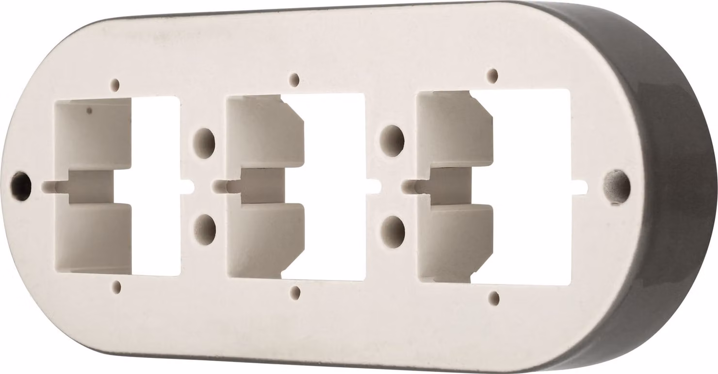 Cornice retrò in porcellana da esterno a 3 ingressi I PR1 grigio beige