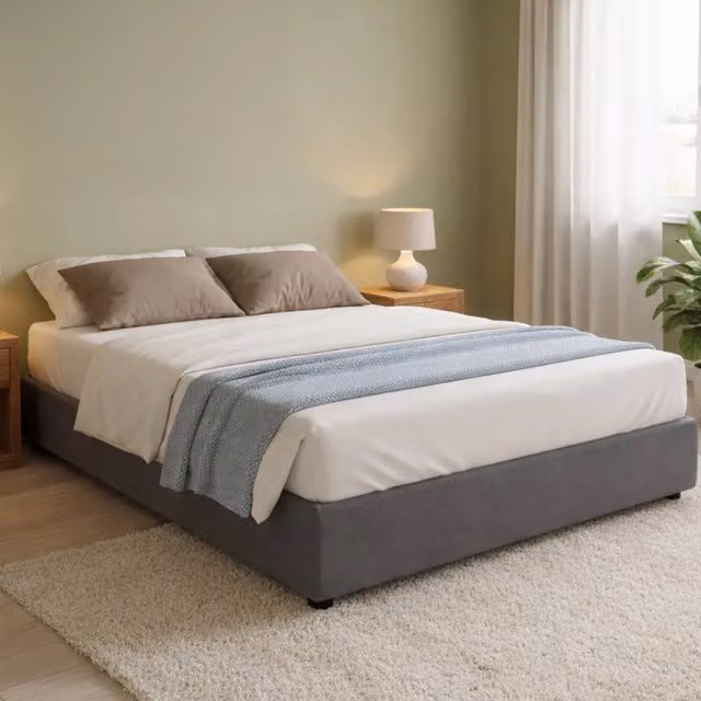 Letto Matrimoniale Alaska Talamo Italia Grigio con Contenitore a Alzata e Rivestimento Sfoderabile L: 160 cm, P: 200 cm, H: 215 cm