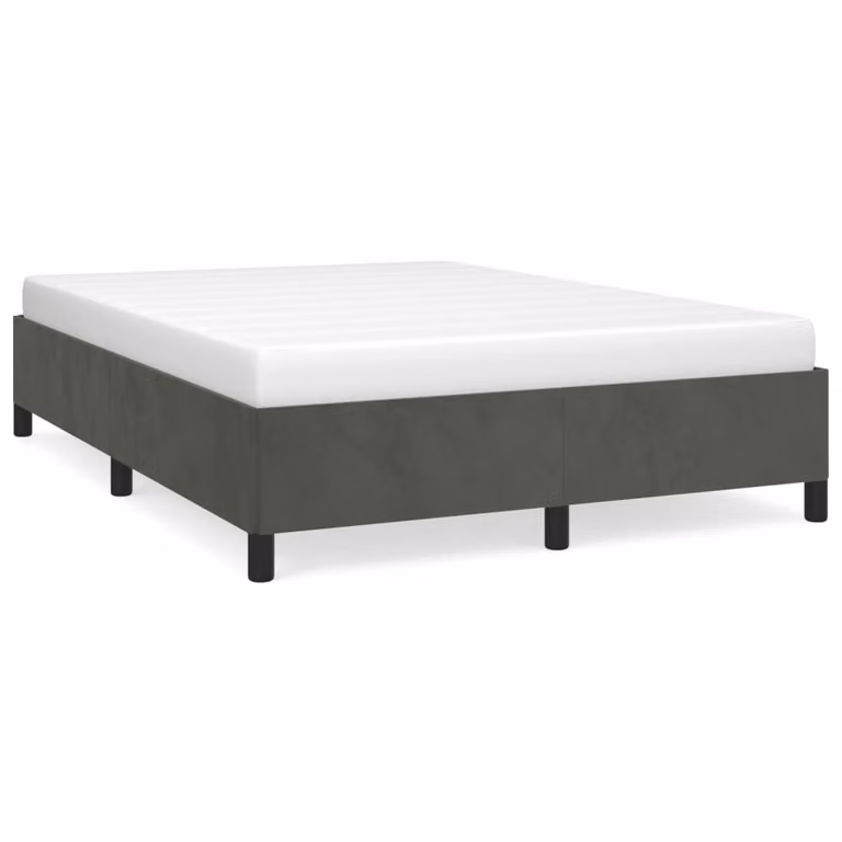 Giroletto senza Materasso Grigio Scuro 140x200 cm Velluto
