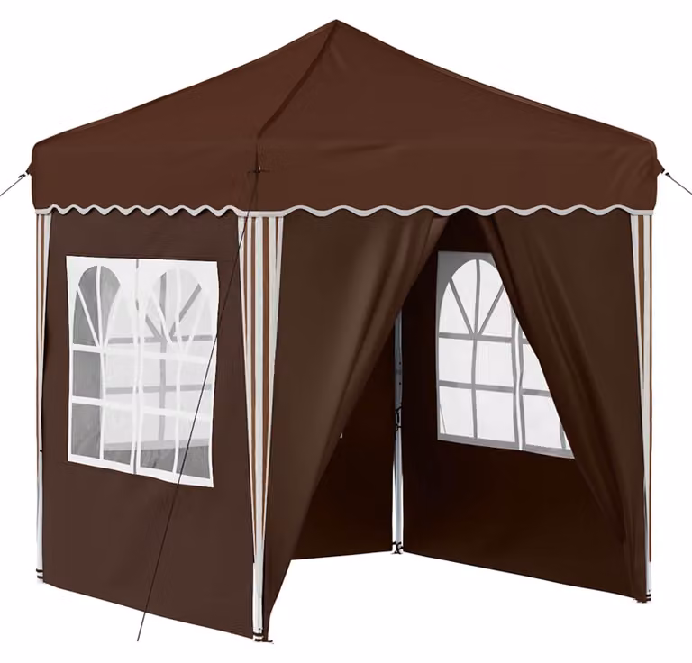 Tenda per feste a pop-up 195 x 195 x 245 cm Marrone