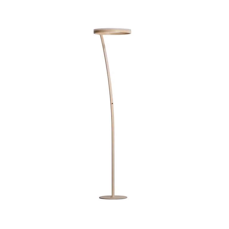 FISCHER & HONSEL Lampada da terra con luce lettura Sirko, dimmerabile, Crema / Ambra, Soggiorno / Sala da pranzo, Metallo, Moderno, Lampada LED da terra