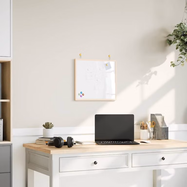 vidaXL Lavagna Bianca Magnetica con Cornice in Legno di Pino, Colore Bianco, L 40 cm x H 40 cm