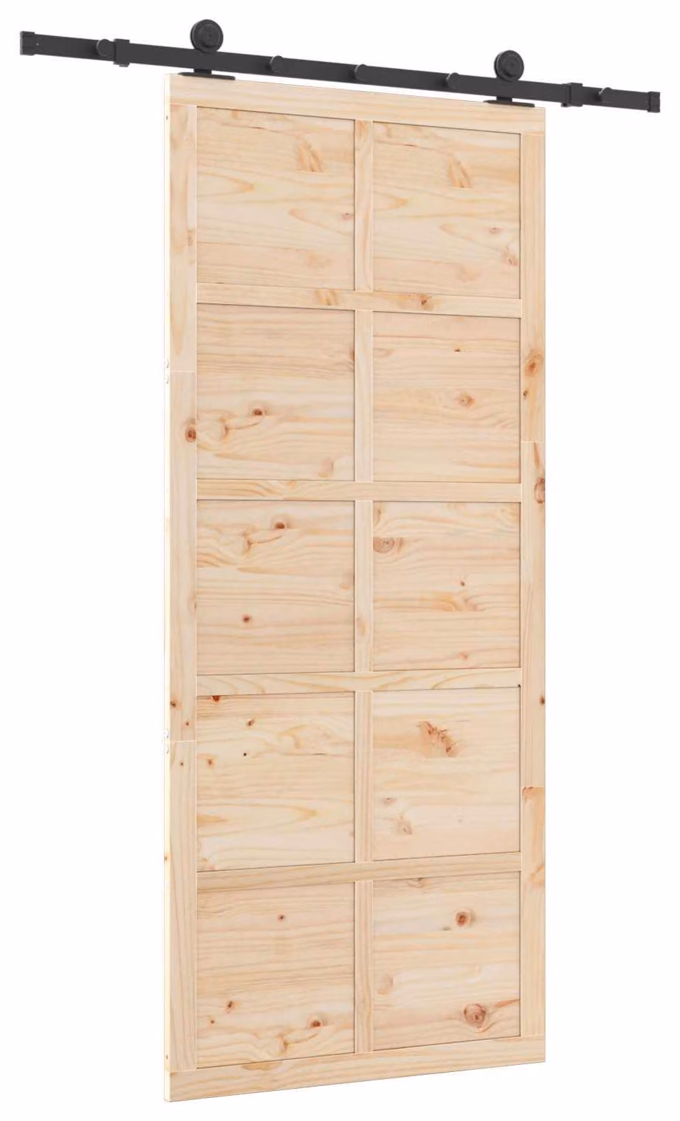 Porta scorrevole Naturale 80 x 208 cm Legno Massello di Pino
