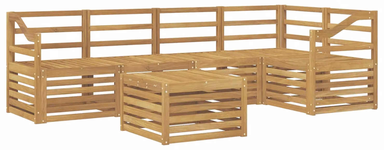 Set di divani da esterno, 6 pezzi, colore bianco, dimensioni 59 x 59 x 37 cm