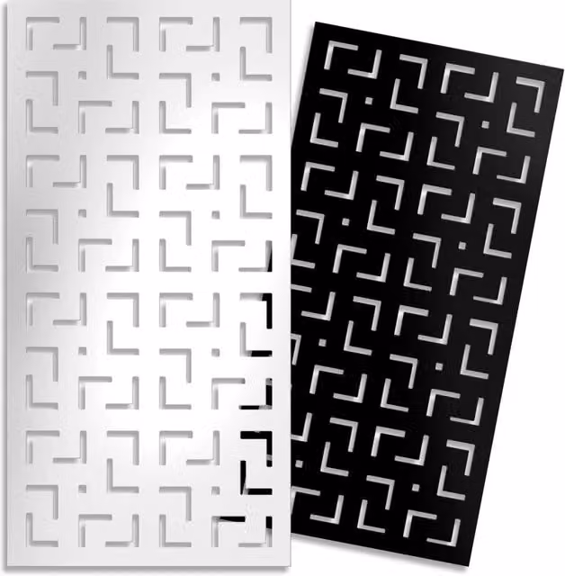 LABYRINTH -M- - Pannello in PVC traforato - Parasole Misura: 98x198 cm, Colore: bianco