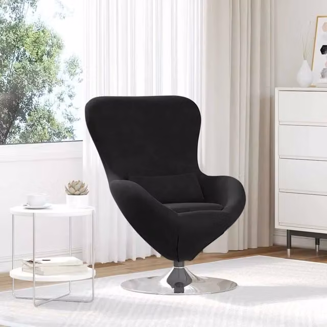 Divano Sedia-Poltrona uovo Nero Velluto
