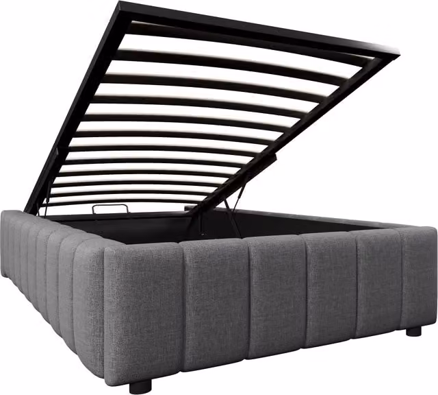 Letto singolo contenitore Chicfurn con vano idraulico in tessuto grigio L/P/H: 90 x 200 x 32 cm