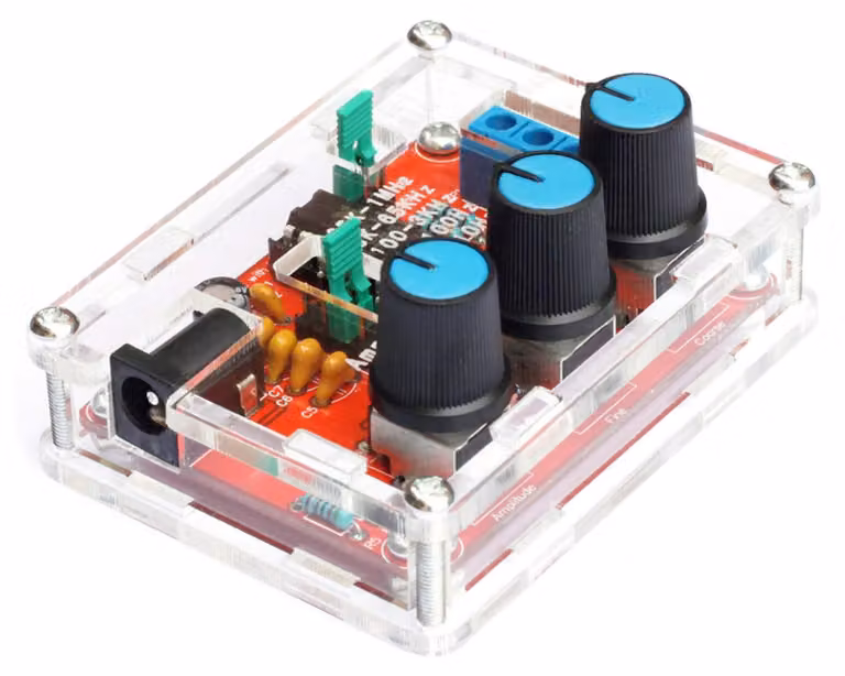 Generatore di segnali, generatore di funzioni, kit. Genera segnali sinusoidali, triangolari e quadrati. Frequenza regolabile da 1 Hz a 1 MHz. Ampiezza regolabile