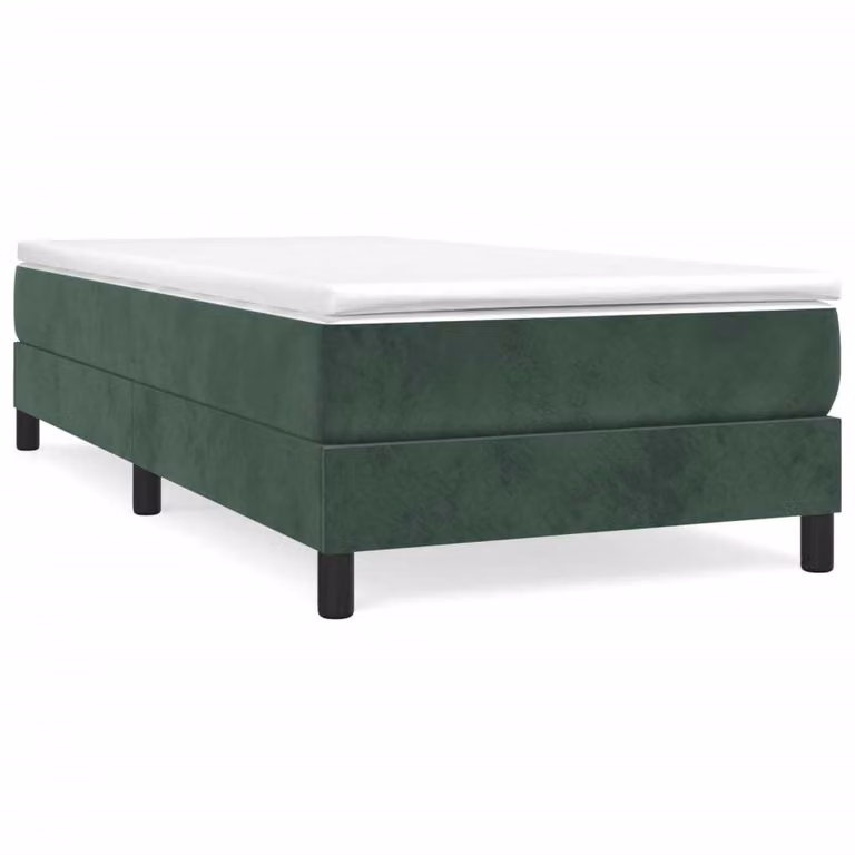 Struttura Letto a Rete a Molle Verde Scuro 100x200 cm in Velluto