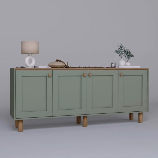 Credenza in legno "Bohem" - 180 x 40 x 75 cm - Verde