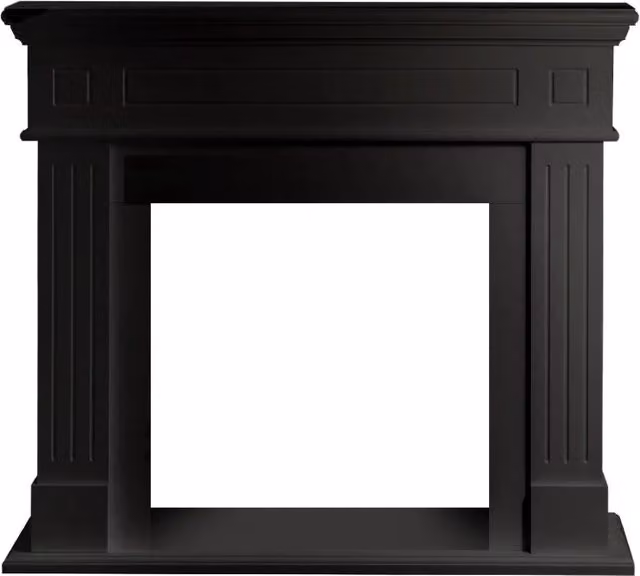 Cambridge - Cornice per Camino 110x100x36 cm Rivestimento Decorativo in Legno MDF Nero