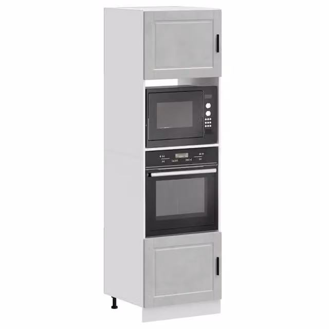 Set di 2 armadi per elettrodomestici vidaXL in legno grigio opaco