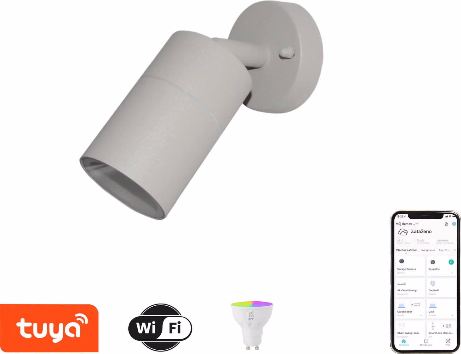 Immax NEO PARED Smart faretto da soffitto/parete grigio per esterni GU10 RGB, CCT, WiFi