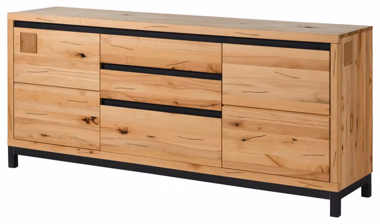 MASSIVMOEBEL24 | Credenza in legno di faggio 190x45x85 oliato naturale VILLANDERS #151