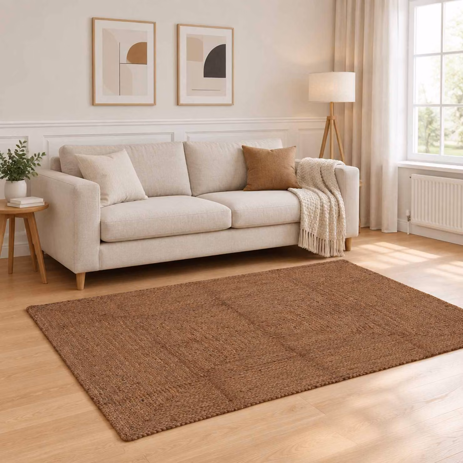 vidaXL Tappeto da Area Grigio 120 x 170 cm Juta