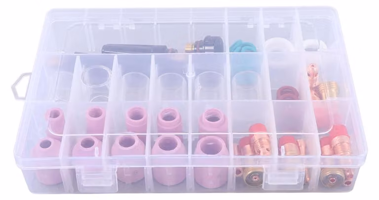 Inovra - Kit TIG da 55 pezzi - Ugello in Vetroceramica - Becher in vetro - Accessori - Connettori - Prestazioni migliorate - Accessori per saldatura