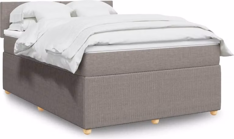 Maison Exclusive - Letto boxspring con materasso Taupe 140x200 cm Tessuto