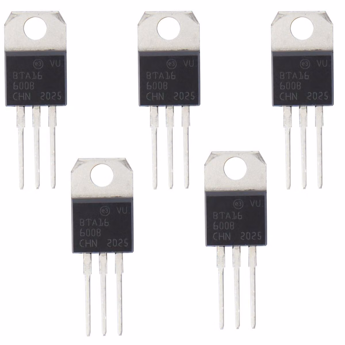 5 x Triac BTA16-600B, 1,3V, 100mA, 3 pin