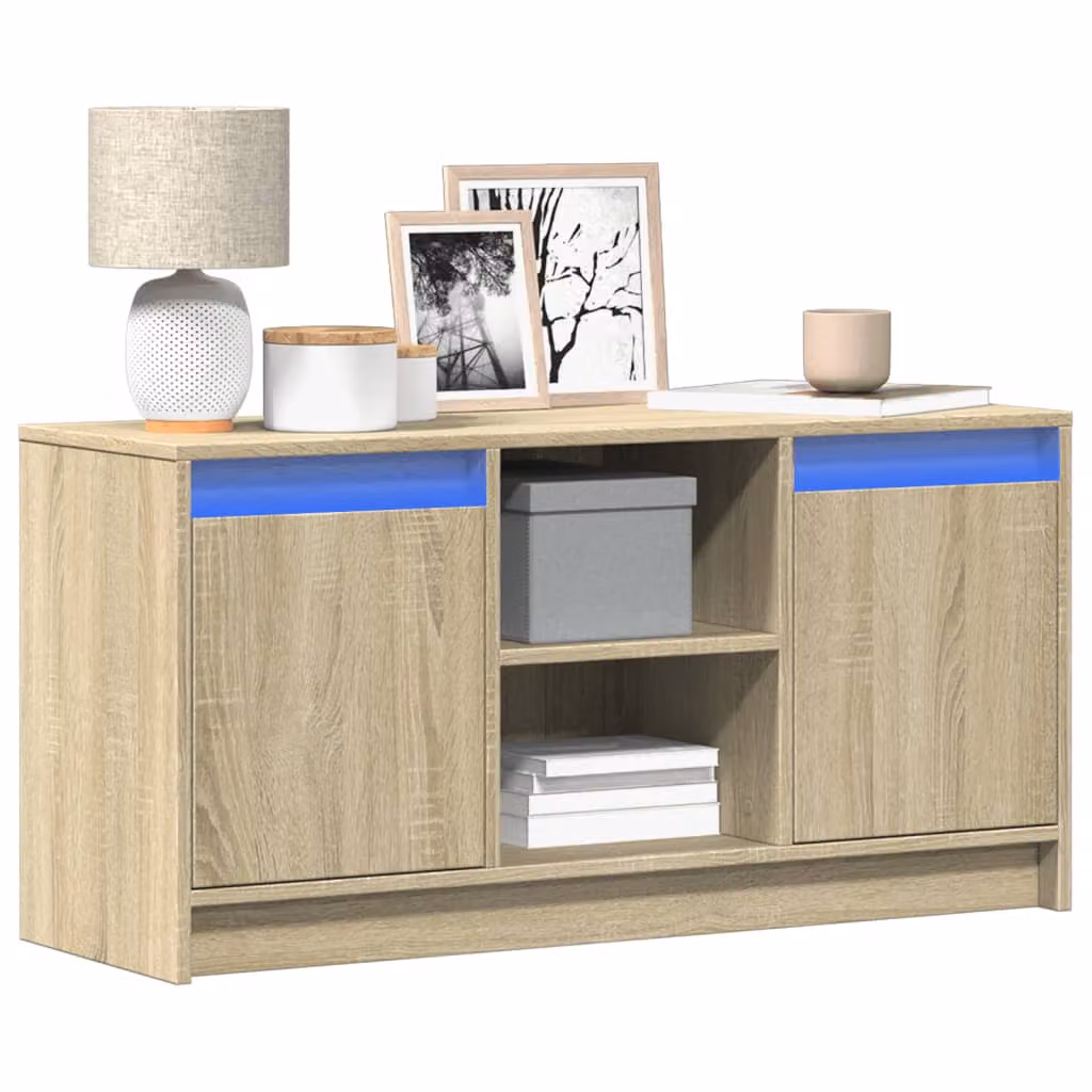 Mobile Porta TV con LED vidaXL in Rovere Sonoma, L/P/H: 100 x 34 x 50 cm
