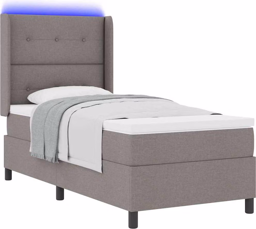 Letto a Sorgente LED con materasso Talpa 80 x 200 cm Tessuto