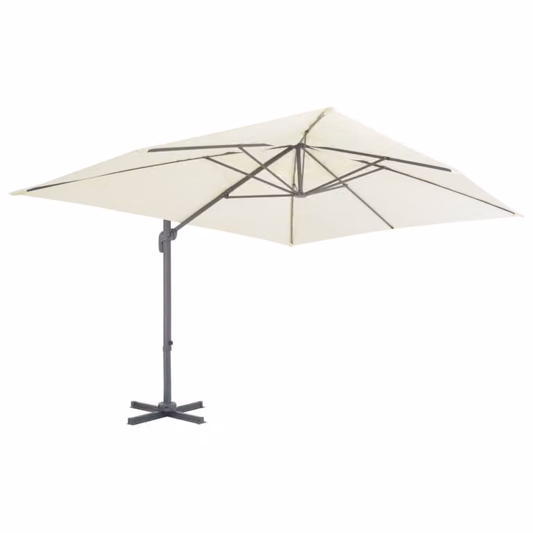 Ombrellone da giardino a sbalzo con palo in alluminio 400x300 cm Sabbia