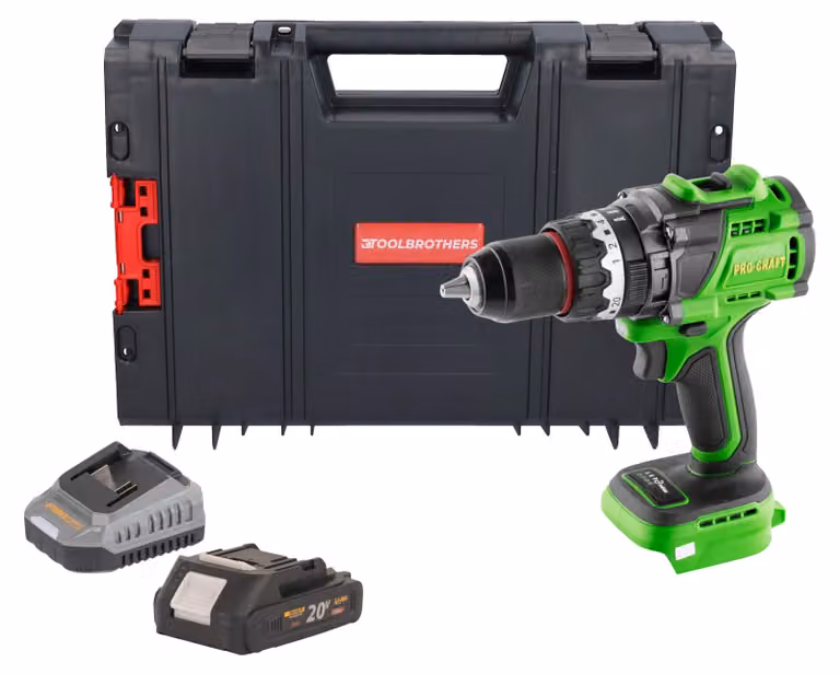 Avvitatore a percussione a batteria Procraft PA18ProBL-BB 20 V 180 Nm Brushless + 1x batteria 2,0 Ah + caricabatteria + valigetta porta attrezzi RHINO