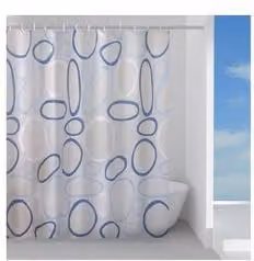 Tenda doccia in PVC Gedy CIOTOLI Azzurro e Bianco L: 120 cm, H: 200 cm