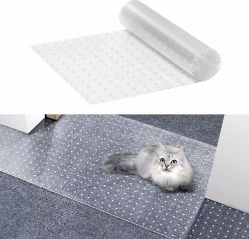 Tappetino Protettivo per Animali Domestici VEVOR in PVC Trasparente, Antigraffio e Antiscivolo, L: 109,7 cm, P: 38 cm