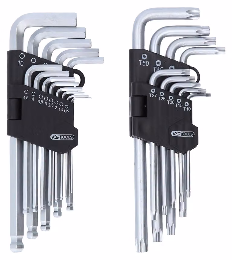 KS TOOLS Set di chiavi esagonali, Torx, esagono incassato, 22 pezzi - 151.4000