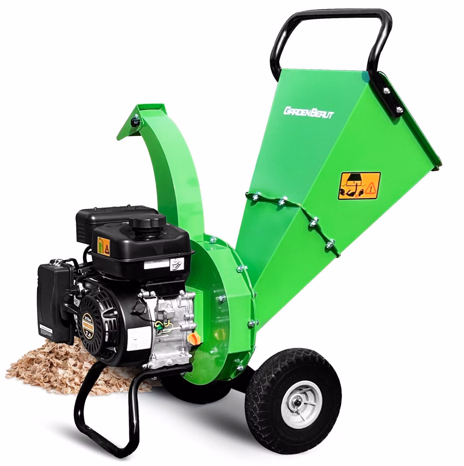Trituratore con motore a benzina da 7 CV e 212 cc, adatto per rami di diametro fino a 7,6 cm, rapporto di riduzione 15:1