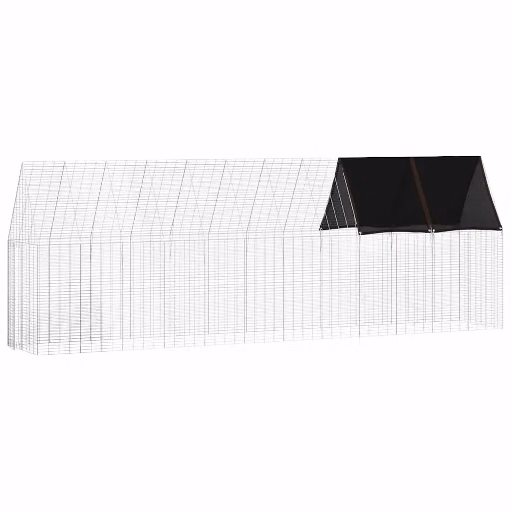 Set di 2 gabbie per polli vidaXL in metallo argento L 600 cm x P 100 cm x H 210 cm – 2