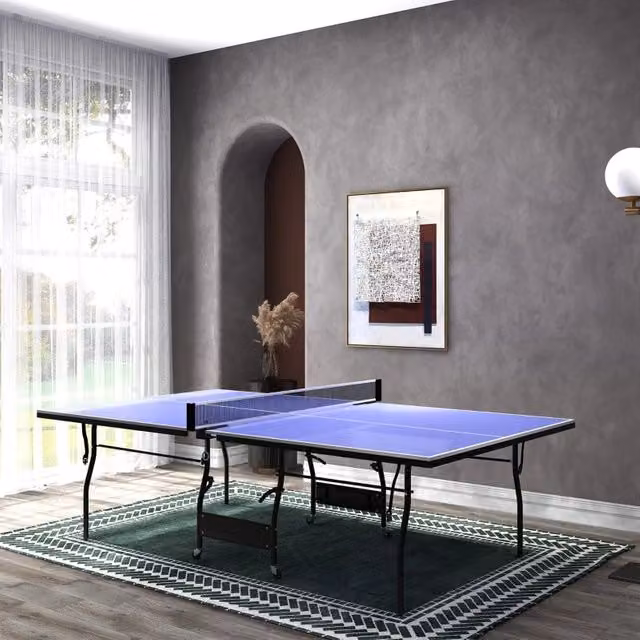 Tavolo da Ping Pong Pieghevole REDOM Blu con Ruote L: 274 cm, P: 152,5 cm, H: 76 cm – 1