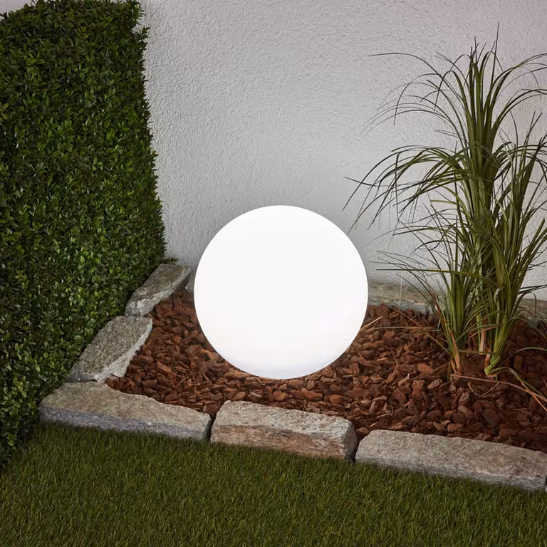 Lampada solare Lago Lindby, Bianco / Opale, Plastica, Moderno, Lampada solare