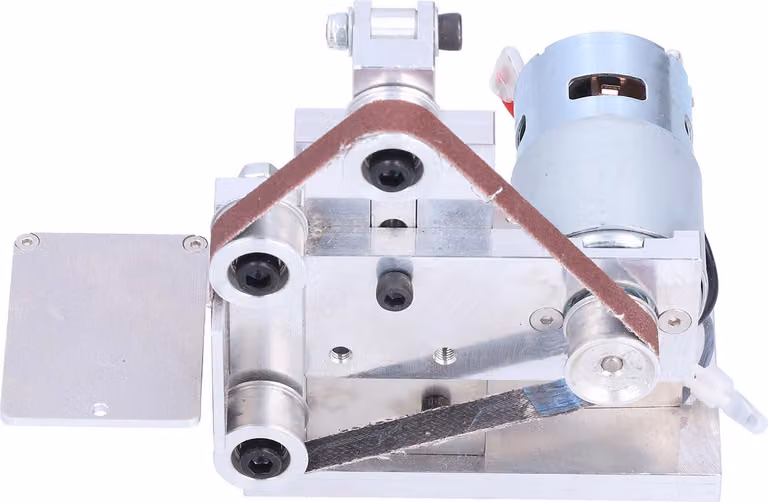 Mini levigatrice elettrica a nastro per lavori di bricolage, lucidatura e levigatura, 7 velocità, 12-24 V DC, tipo 10, 110-240 V spina UE