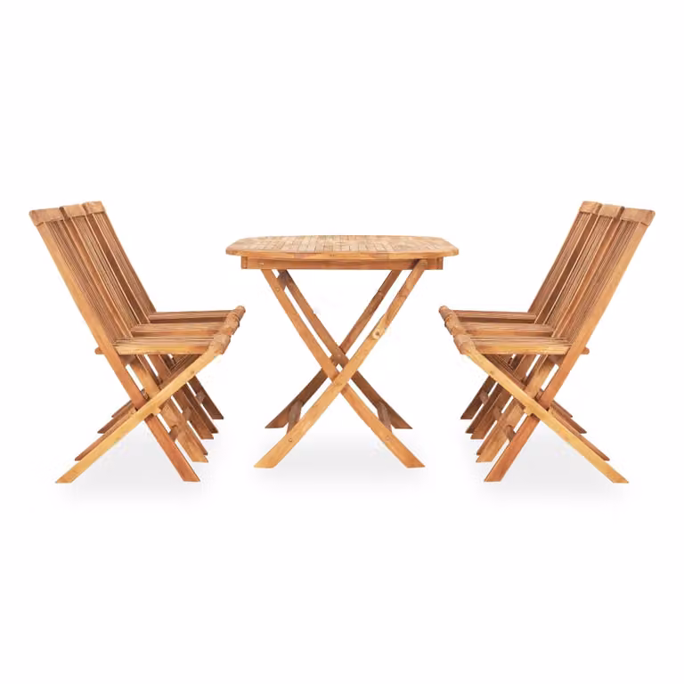 vidaXL set da pranzo da giardino 7 pezzi pieghevole in legno massiccio teak