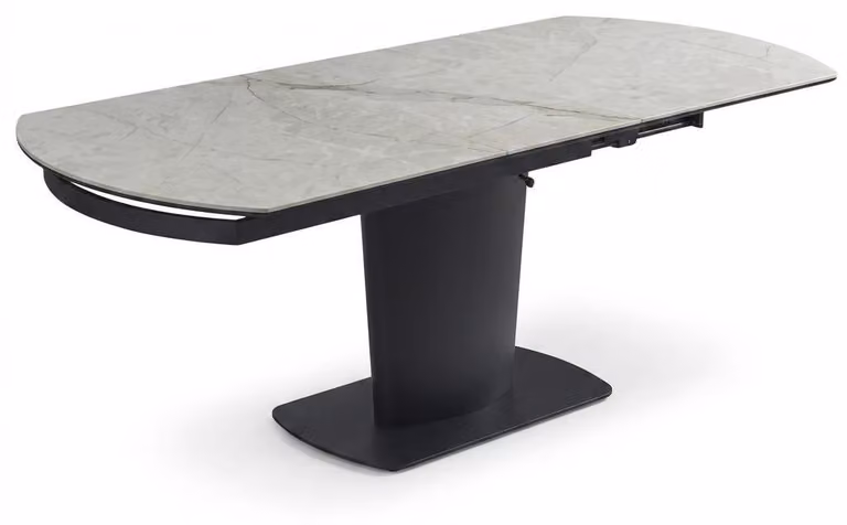 Tavolo da pranzo in metallo e Vetroceramica, design moderno, tendenza attuale, comfort, colore grigio
