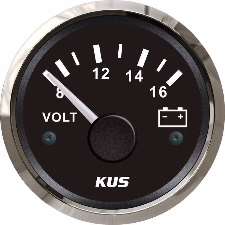 Volmetro impermeabile da 52 mm, 8-16V DC, con illuminazione di fondo a 12V