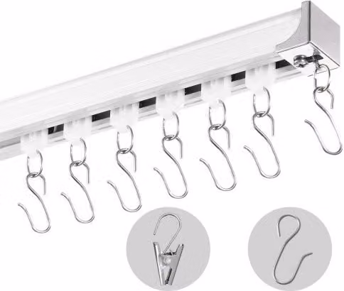 Binario per tende VEVOR in lega di alluminio bianco per montaggio a soffitto o parete, Lunghezza: 271 cm